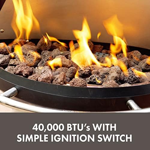 COH-600 Propane Fire Pit, Patio Heater with Tip-Over Safety Switch, 8 lbs. Lava Rocks Included, 31 x 31 x 48