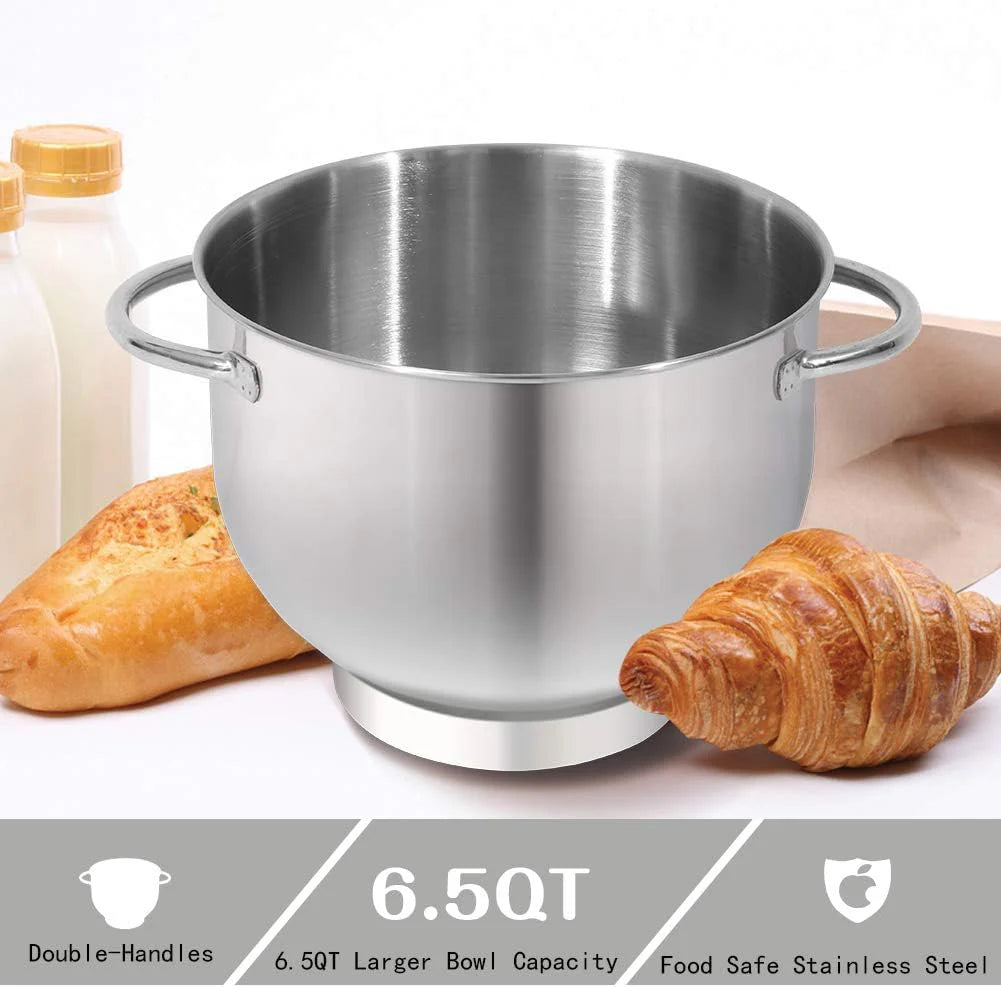 Aucma Stand Mixer,6.5-QT 660W 6-Speed Tilt-Head Food Mixer, Kitchen Electric Mixer with Dough Hook