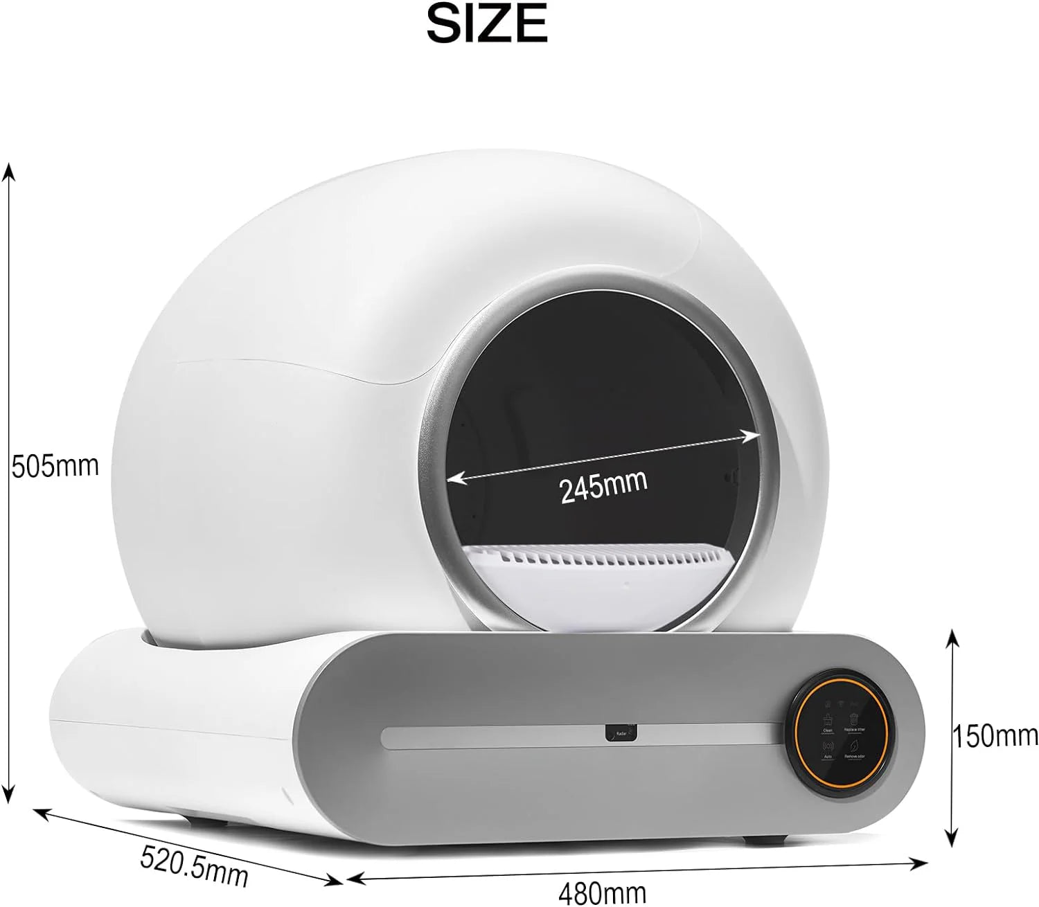 Self-Cleaning Cat Litter Box, Smart Cat Litter Cleaning Robot with APP Control, Automatic Cat Litter Box, Secure Alert/Health Monitor/Ionic Deodorizer/for Multiple Cats Updated