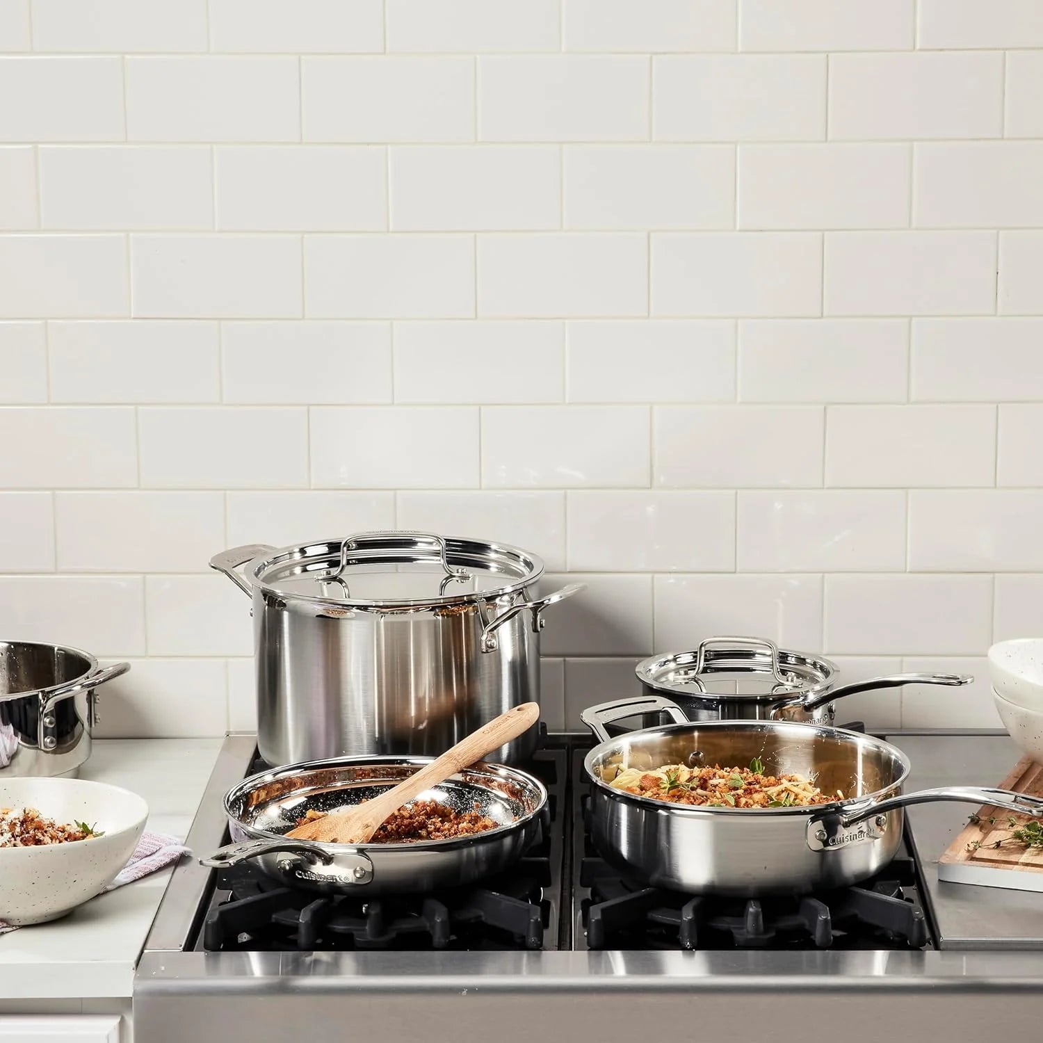 MultiClad Pro Stainless-Steel Cookware 13-Piece Cookware Set, Silver