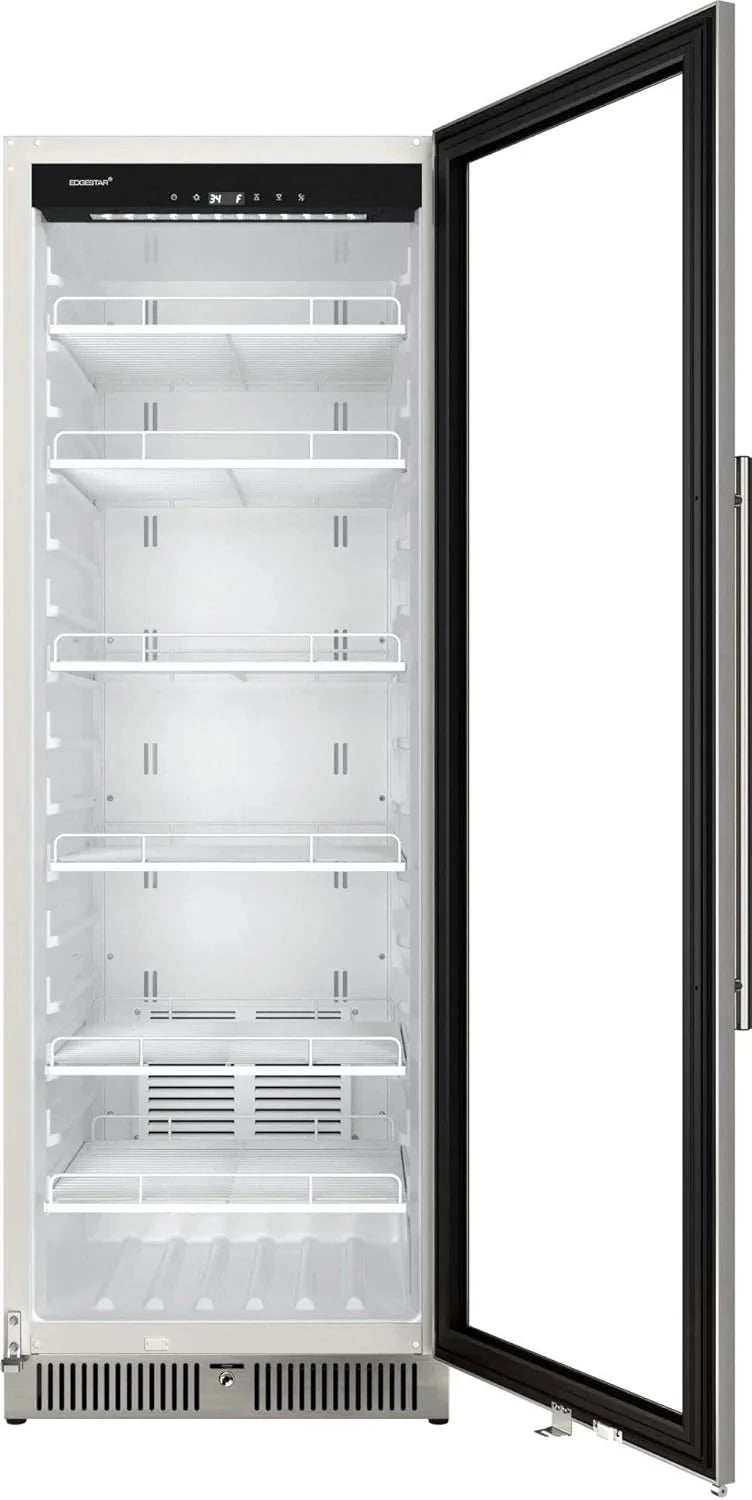 EdgeStar VBM101 22 Wide 10.1 Cu. Ft. Commercial Beverage Merchandiser – Stainless Steel, Temp Alarm, Reversible Door