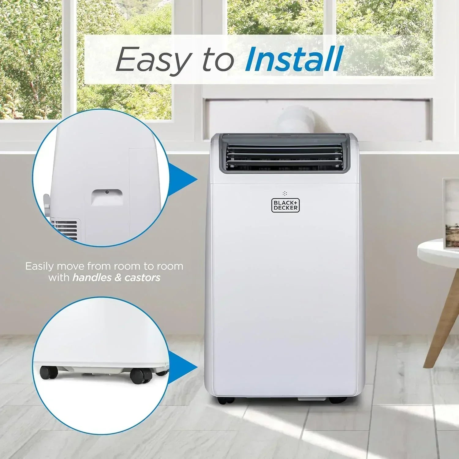 BLACK+DECKER 8,000 BTU Portable Air Conditioner for Rooms up to 350 Sq