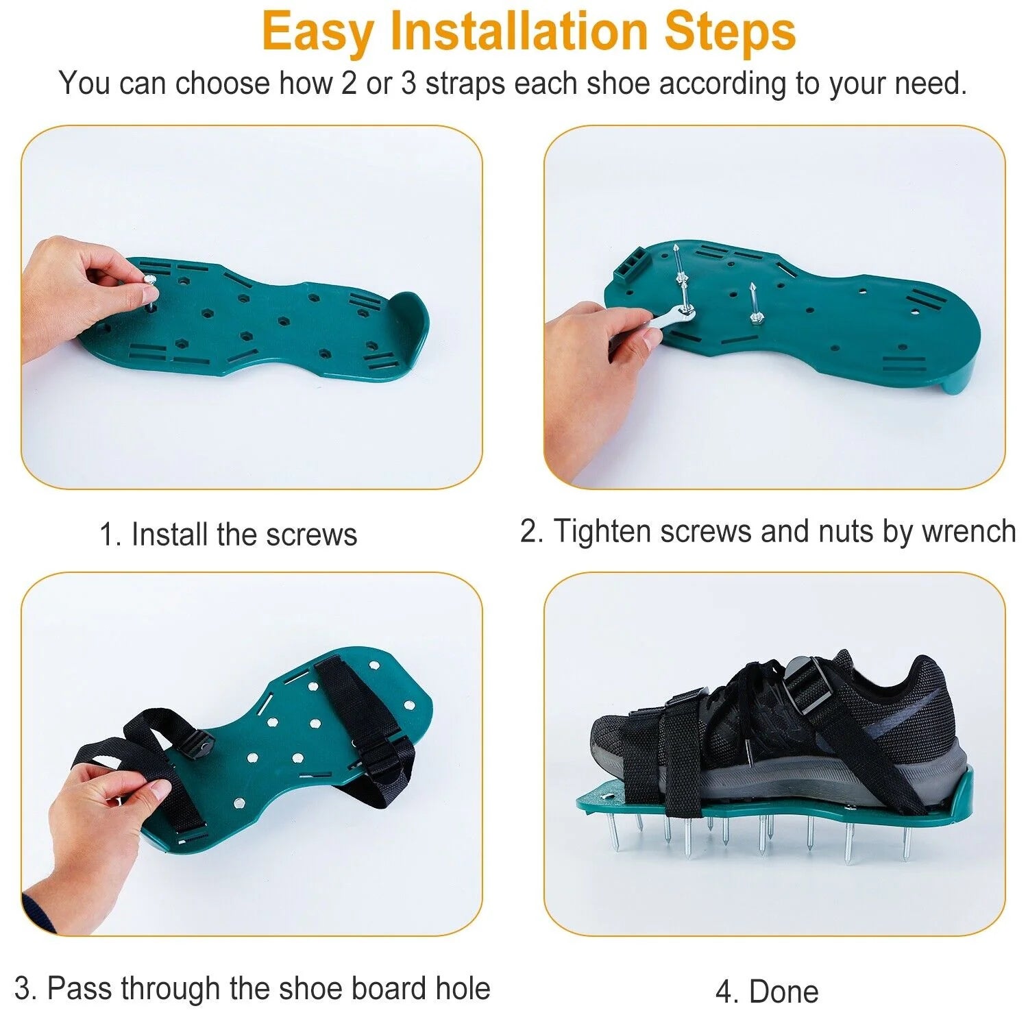 Advanced 2023 Lawn Grass Aerator Spike Shoes With Adjustable Straps