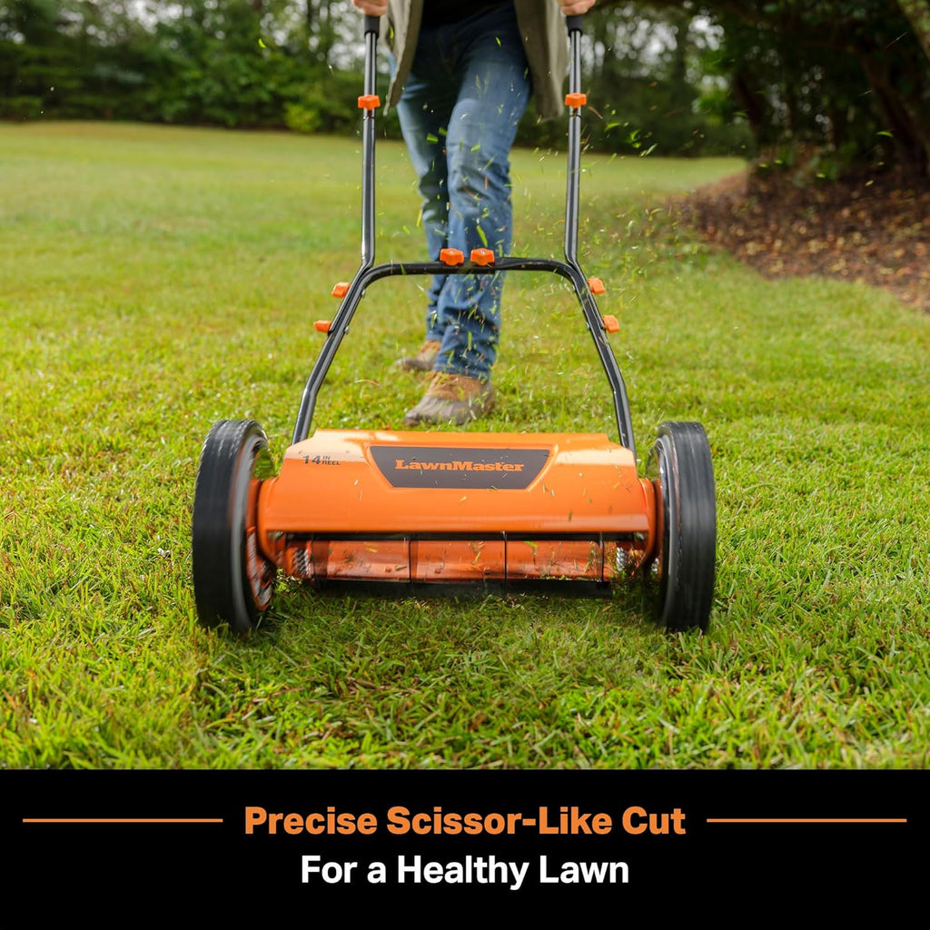 LawnMaster LMRM1801 Push Reel Lawn Mower 18-Inch 5-Blade