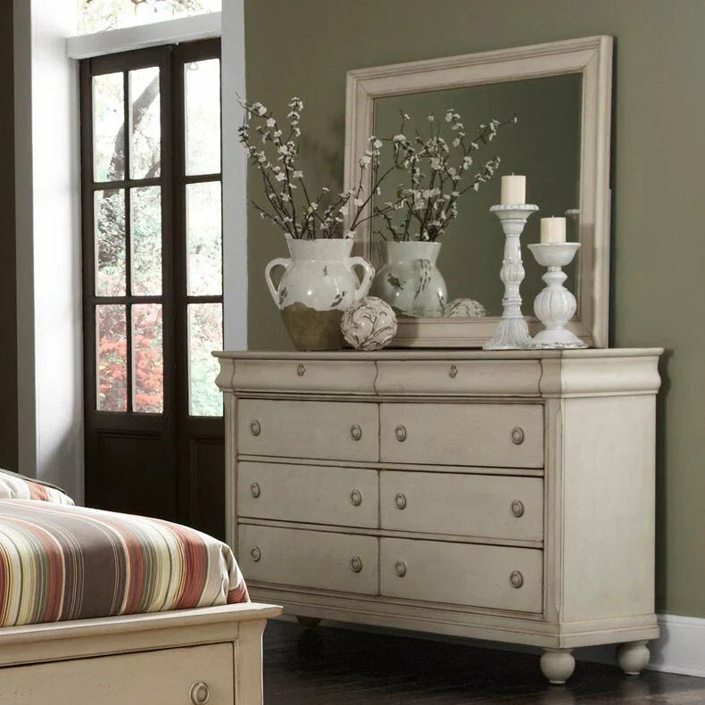 8 Drawer 64'' W Double Dresser With Mirror