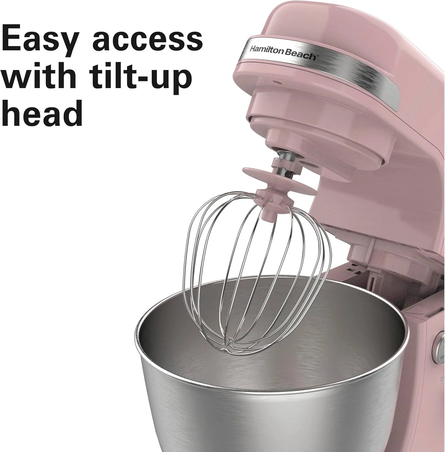 Hamilton Beach Electric Stand Mixer, 4 Quarts, Dough Hook, Flat Beater Attachments, Splash Guard 7 Speeds with Whisk, Black