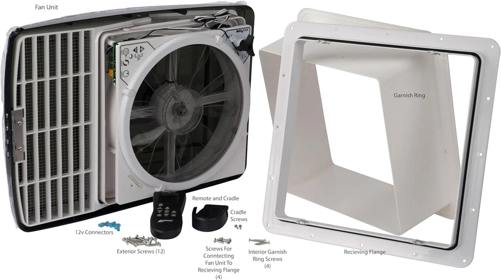 Air 00-07500K MaxxFan Deluxe with Remote - Smoke, Black
