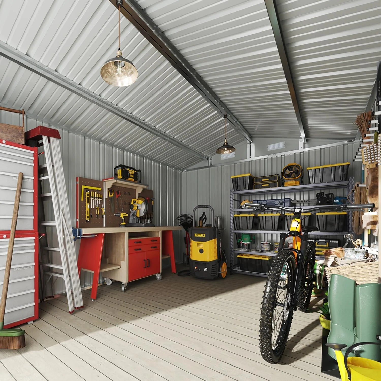 Aoxun 6.2x4 FT Shed Outdoor Storage Shed Metal Garden Shed Slooping Roof Tool Shed Bike Shed