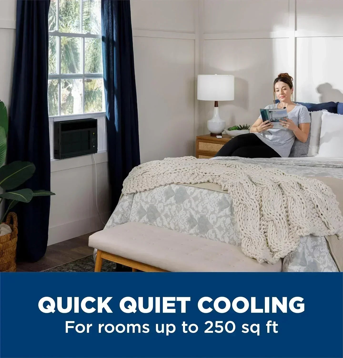 GE Window Air Conditioner Unit 5,000 BTU for Small Rooms up to 150 sq ft Manual Adjustable Fan