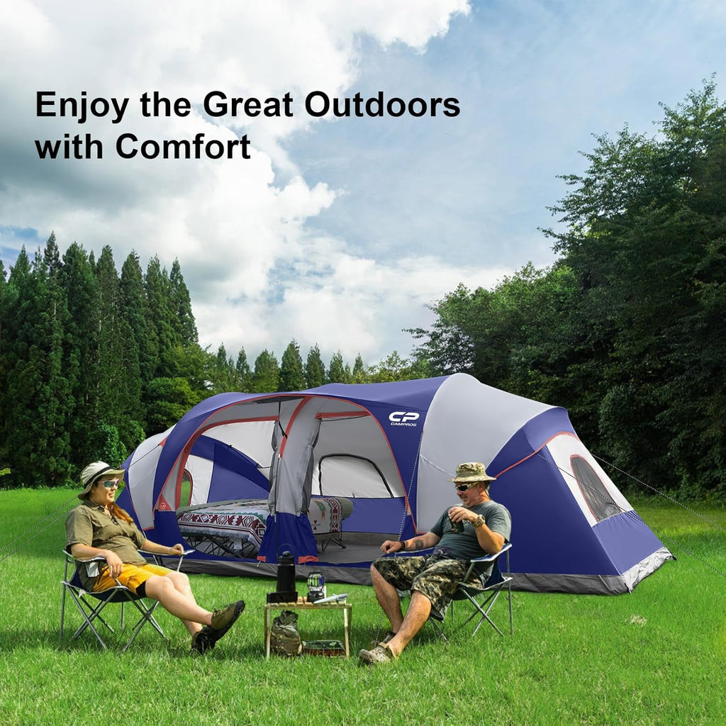 CAMPROS CP Tent 12-Person-Camping-Tents 3 Room Family Tents Waterproof Family Tent