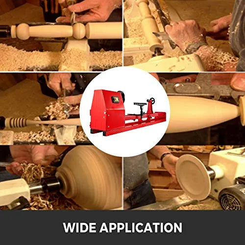 Mophorn Wood Lathe 14 x 40, Benchtop Wood Lathe with 3 Chisels