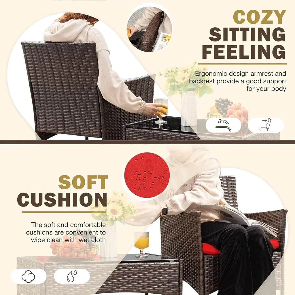 Homall 4-piece outdoor patio furniture set rattan chair wicker set
