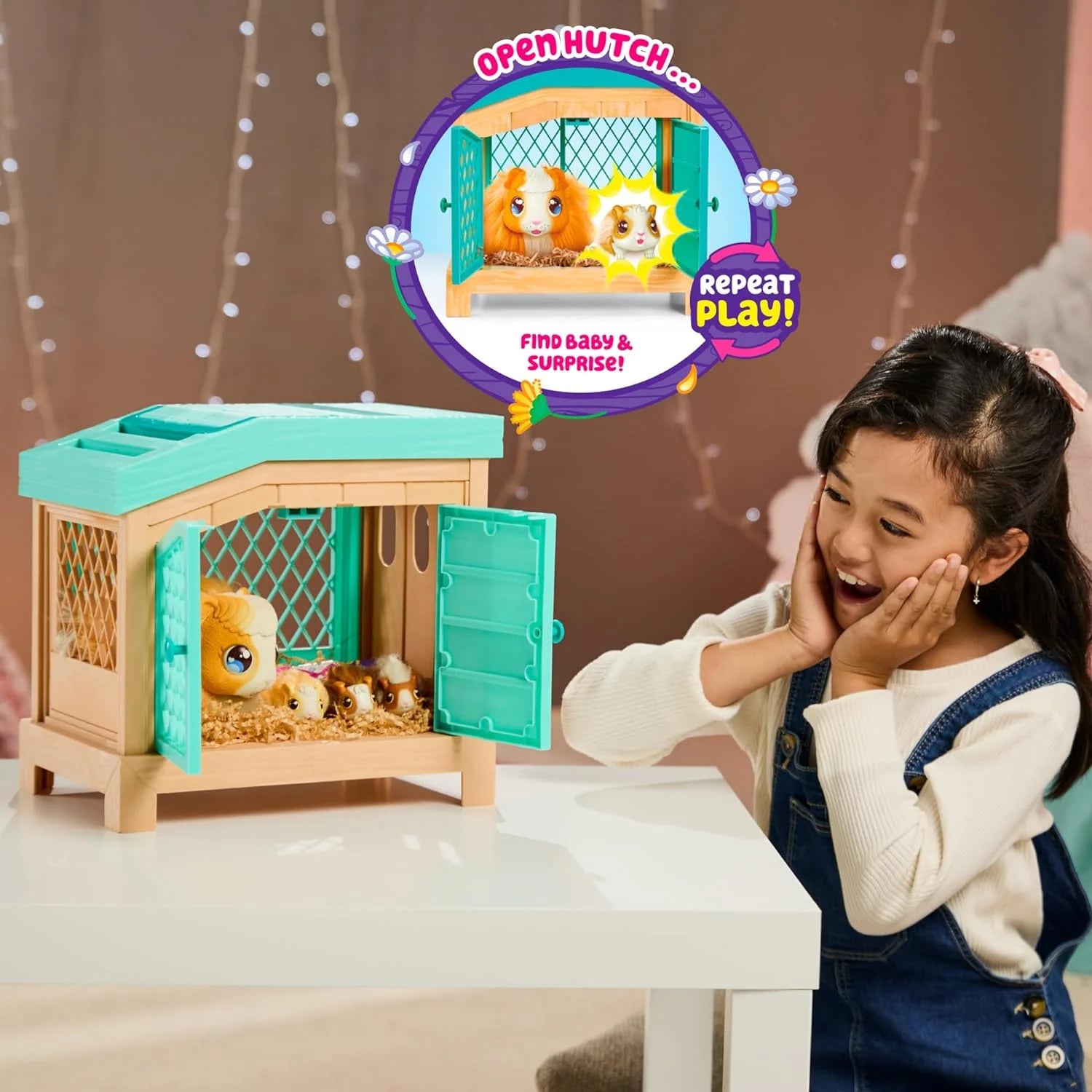 Little Live Pets - Mama Surprise | Soft, Interactive Guinea Pig and her Hutch, and her 3 Babies. 20+ Sounds & Reactions. for Kids Ages 4+, Multicolor, 7.8 x 11.93 x 11.38 inches