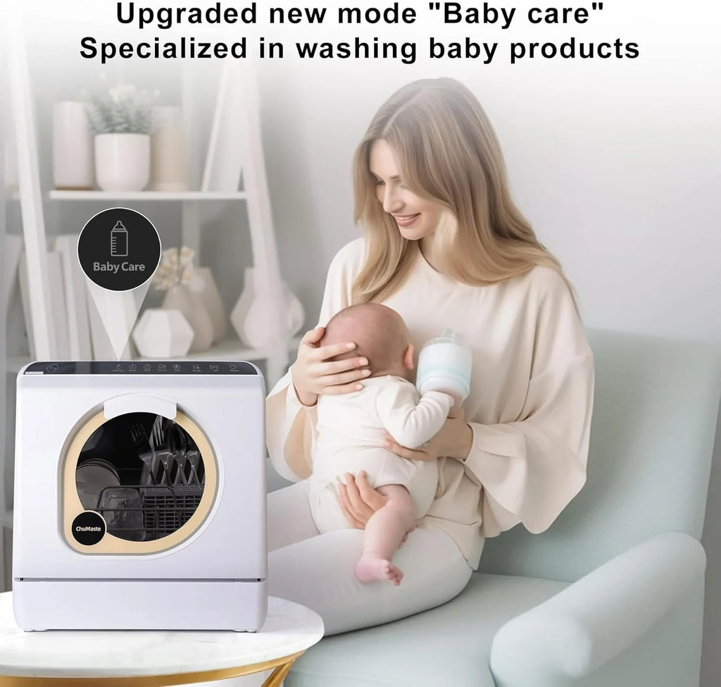 Mini dishwasher countertop .Compact Dishwasher with drying.Double spray arms. Portable Countertop Dishwasher With Water Tank, 6 wash programs, .Lavavajillas portatil can wash baby bottles.