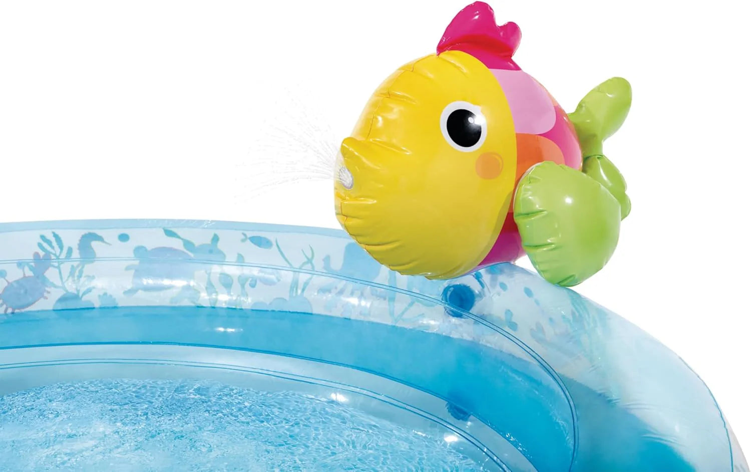 Intex 96 x 78 x 28 Inflatable Jungle Adventure Play Center Spray Kiddie Pool - Backyard Kids Water Slide, Outdoor Blow-Up Splash Pad for Toddlers