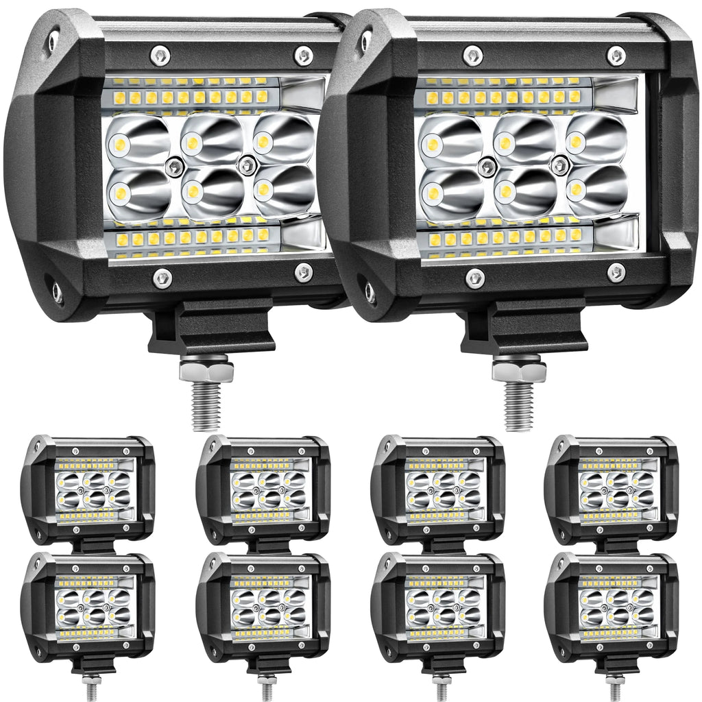 Bar, LED Light Bay 4 inch 78W 5000lm LED Truck Working Light Spotlight Car light Strip LED Light Bay 12V 24V Boat Pickup ATV UTV RV Spotlight, 10Pack