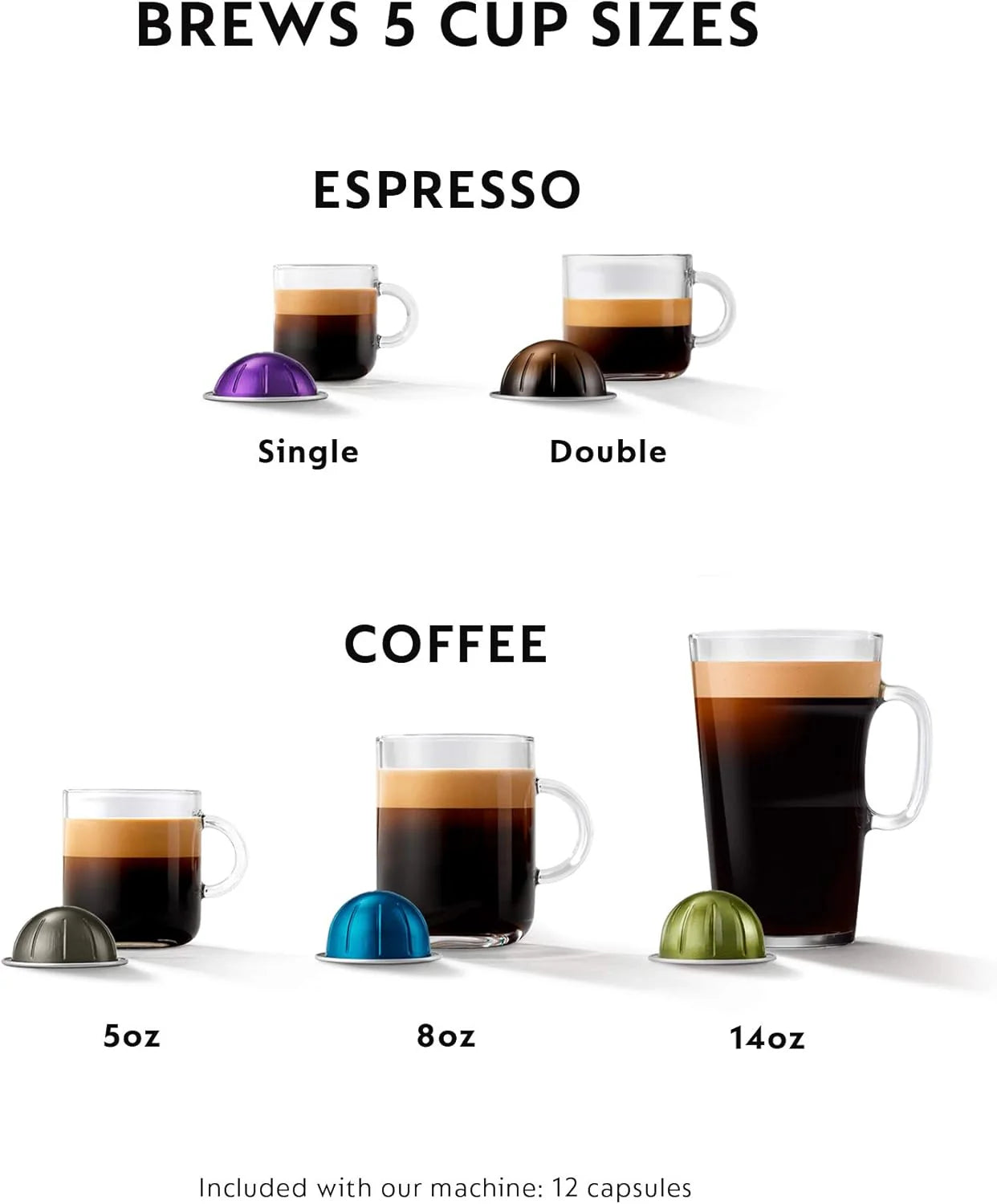 Nespresso Vertuo Plus Coffee and Espresso Maker by De'Longhi, Grey