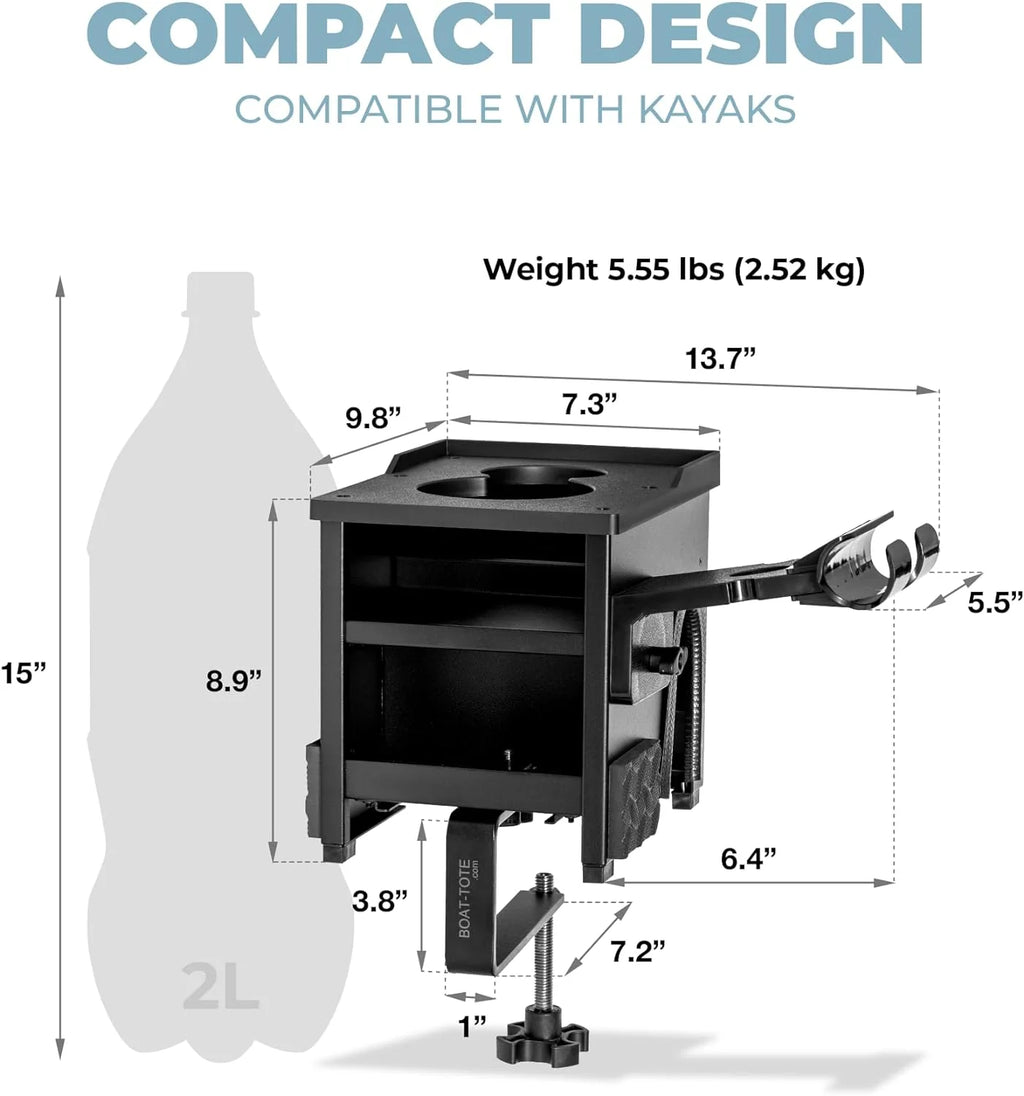 Boat Accessories for Fishing - Fits Gunnels Up to 2.5 Thick Regular