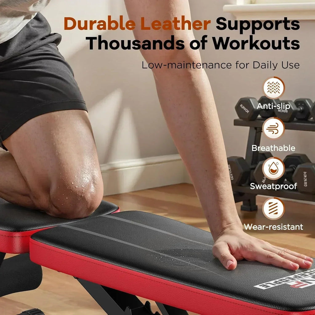 Basic Weight Bench for Home Gym Foldable Workout Bench with 8 Backrest Capacity Adjustable Bench