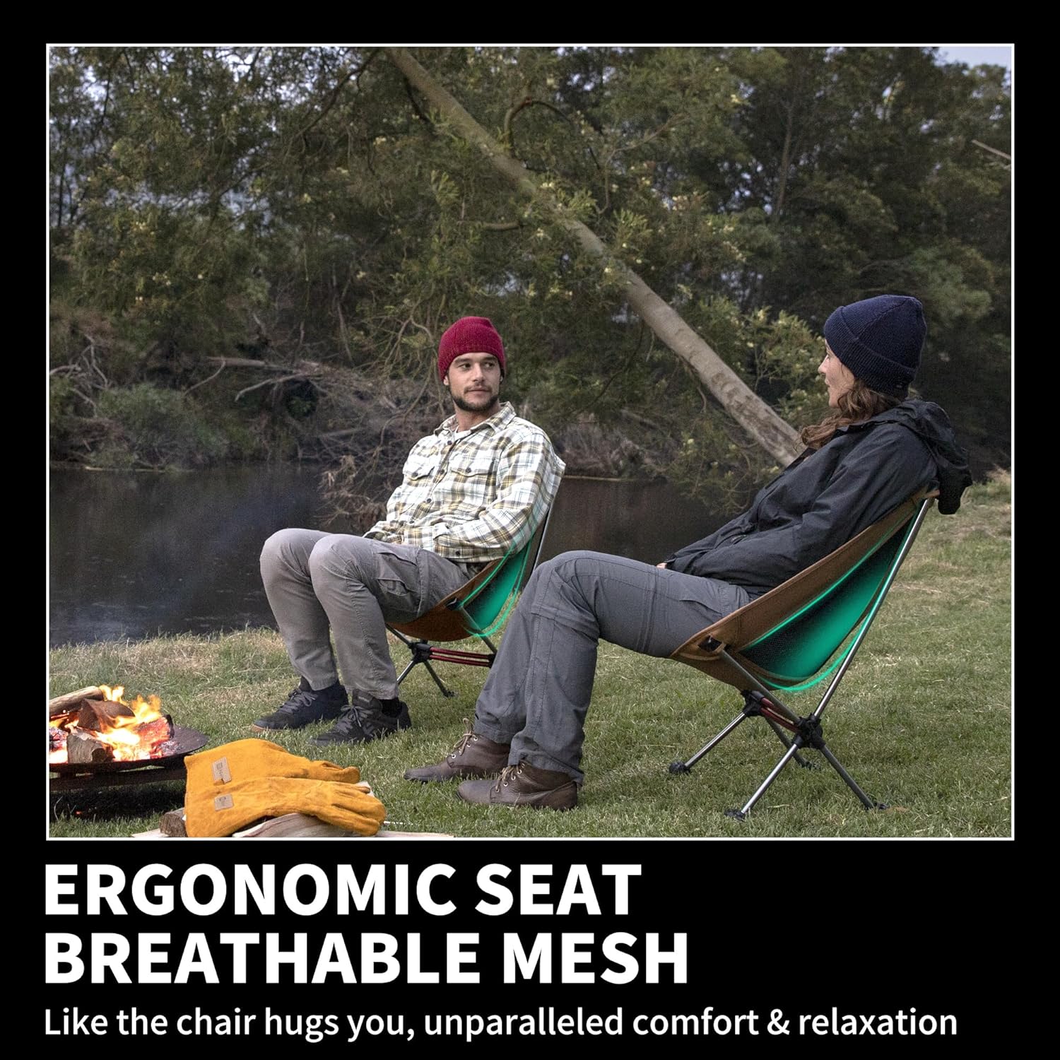 Ultralight Camping Chair 2.12 lbs Portable Backpacking Chair Folding Hiking Chair