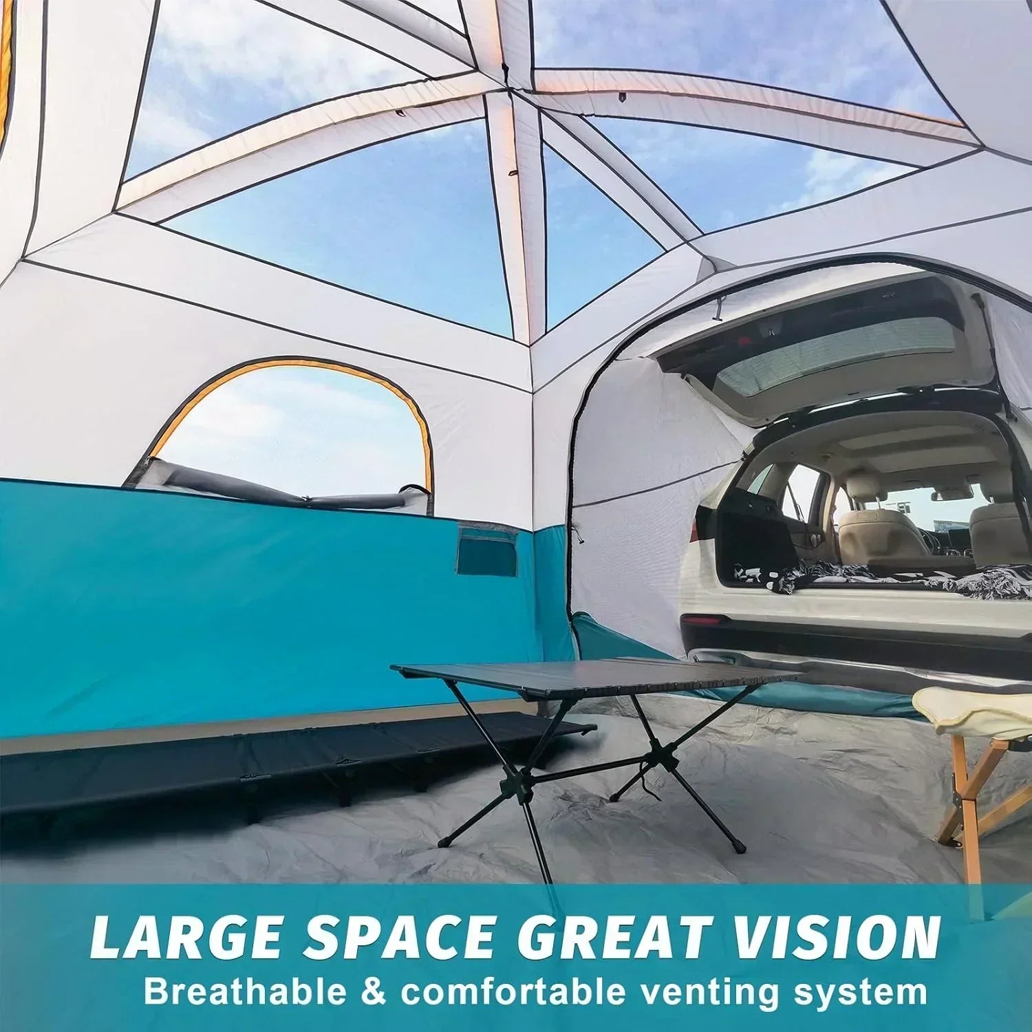 SUV Tent for Camping 6-Person SUV Tailgate Tent - Easy Set Up with Rainfly