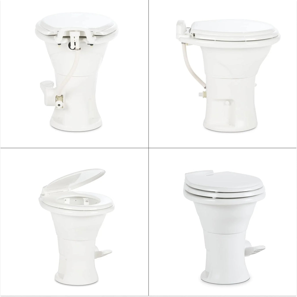 Dometic 310 RV Toilet, Oblong, PowerFlush, White
