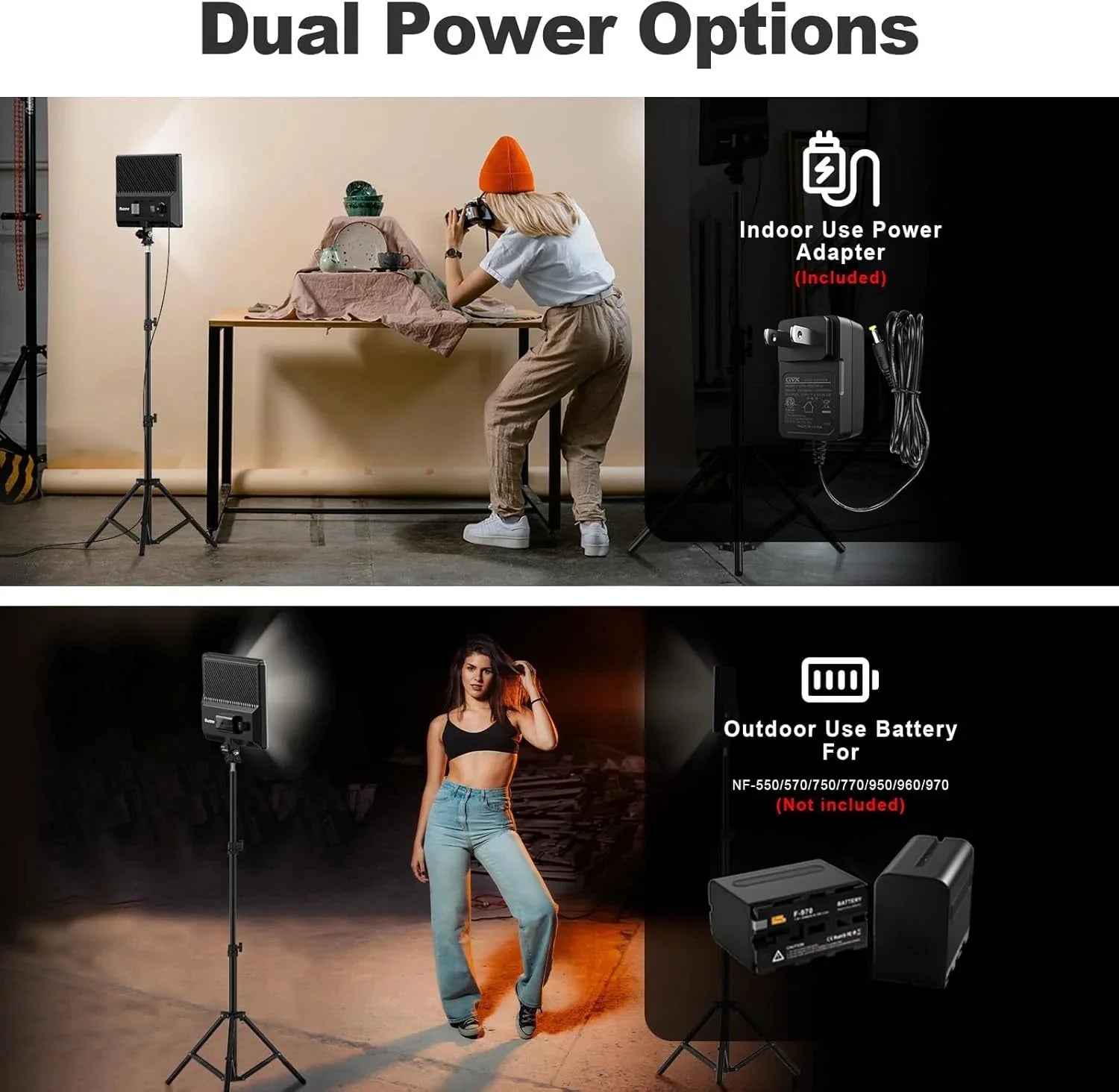 D50 LED Video Light Panel Lights 15.4, 2 Packs 45W 3000K-8000K Bi-Color Dimmable Photography Lighting, CRI 96+ Videography Lighting for Video Shooting/Gaming/Live Stream/Studio/Film