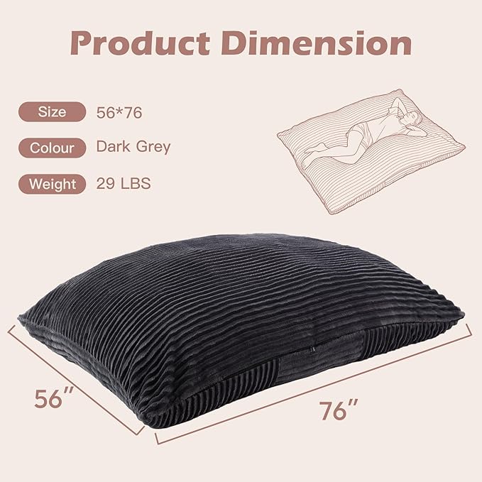 3-in-1 Giant Bean Bag Chair for Adults & Kids