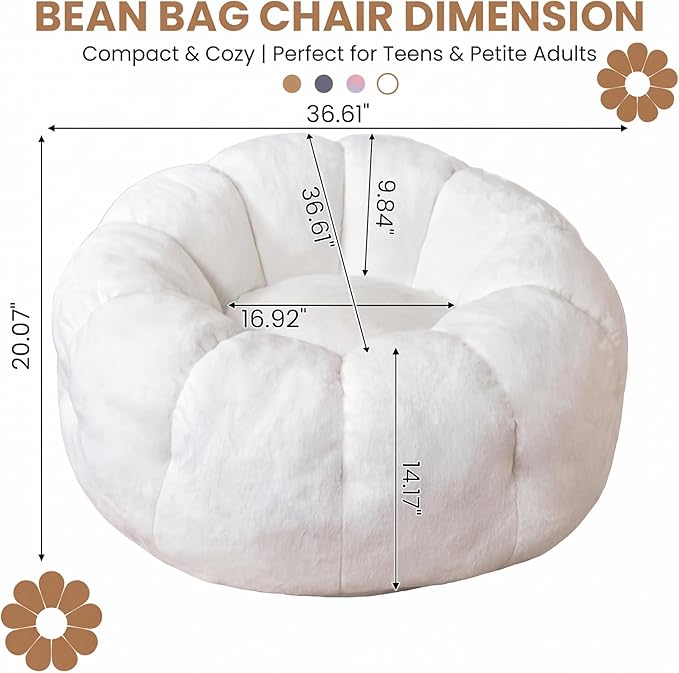 Soft Faux Fur Floor Seating with Memory Foam