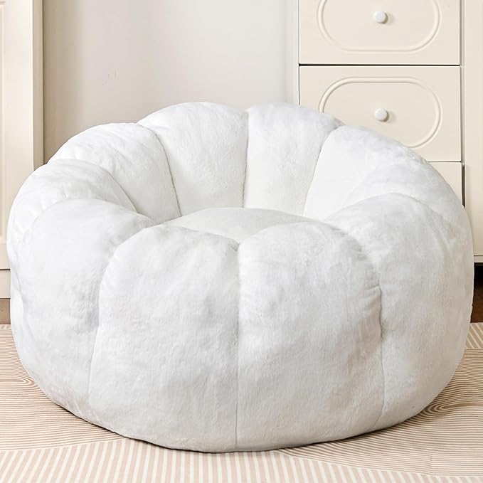 Soft Faux Fur Floor Seating with Memory Foam