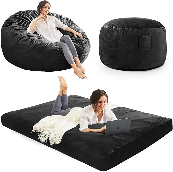 Giant Bean Bag Chair Convertible Bean Bag Bed
