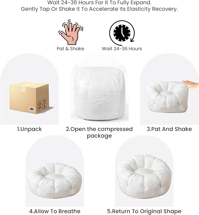 Soft Faux Fur Floor Seating with Memory Foam