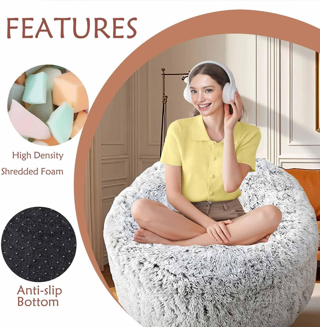 Plush Faux Fur Bean Bag Chairs