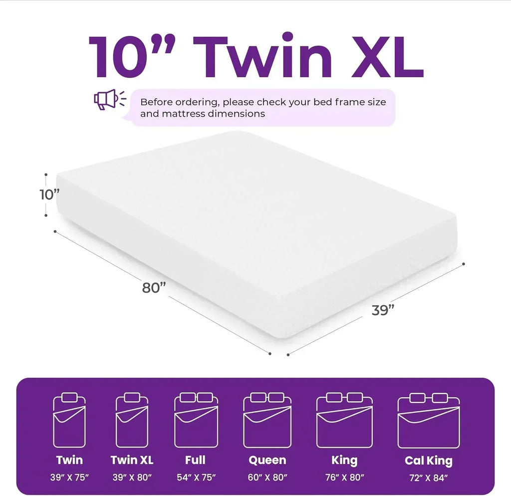 GAESTE 8-inch Fully Cooling Gel Memory Foam Mattress Mattress-in-a-Box