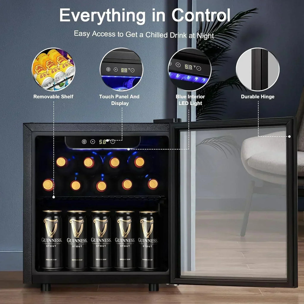 Antarctic Star 26 Bottle 130 Can Wine Cooler/Cabinet Beverage Refrigerator Cellar Beer Clear Glass