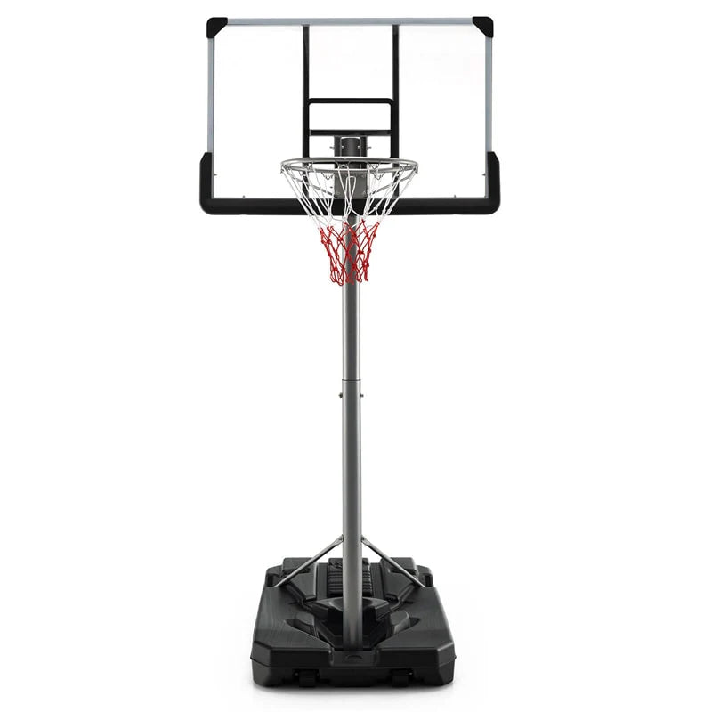 Portable Outdoor Basketball Hoop 64''-79'' Adjustable Poolside Basketball Goal System with 44 Backboard Wheeled Fillable Base
