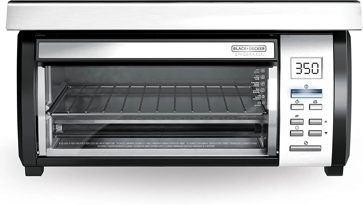 BLACK DECKER SpaceMaker Under Counter Toaster Oven, Digital Controls, Black/Stainless Steel, Fits 9?测?? Pizza or 4 Slices
