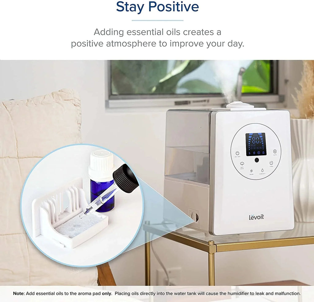 Humidifiers for Bedroom Large Room 6L Warm and Cool Mist for Families Plants with Built-in Humidity Sensor