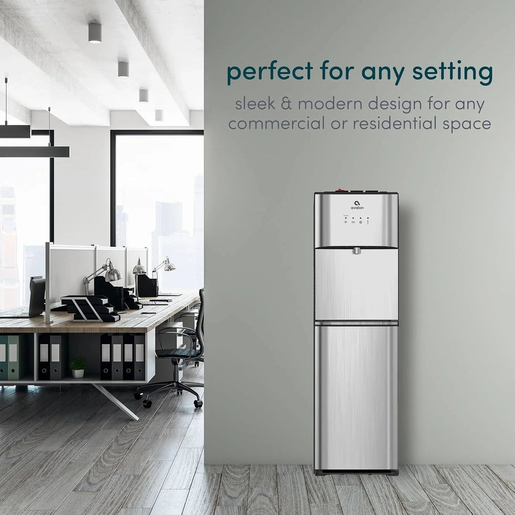 Limited Edition Self Cleaning Water Cooler Water Dispenser - 3 Temperature Settings - Hot, Cold & Room Water, Durable Stainless Steel Construction, Bottom Loading - UL Listed-Avalon