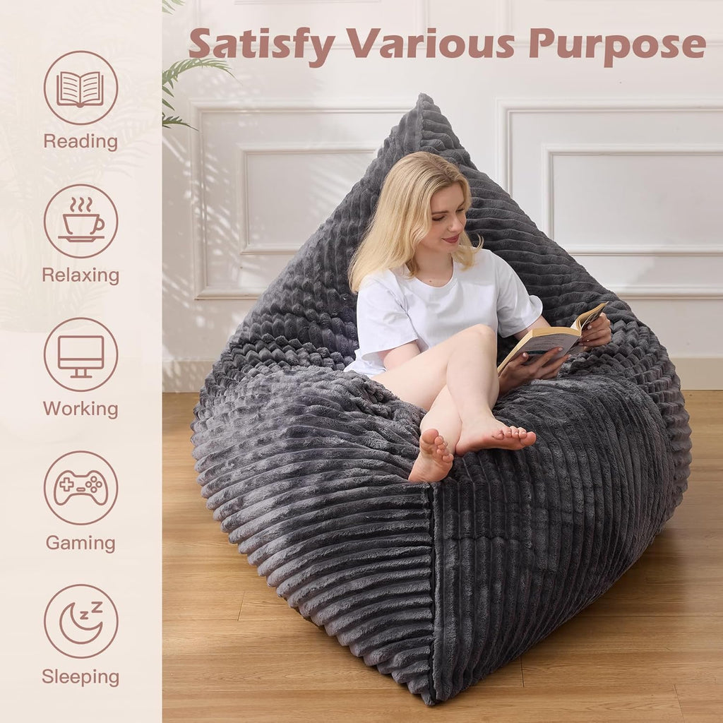 3-in-1 Giant Bean Bag Chair for Adults & Kids