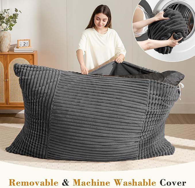 3-in-1 Giant Bean Bag Chair for Adults & Kids