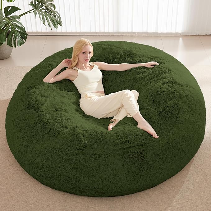 Faux Fur Washable Bean Bag Chair Cover(No Filler) for Textile Plush Toys
