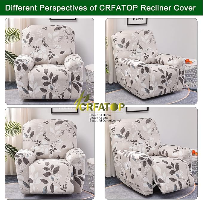 CRFATOP Stretch Recliner Cover 4-Pieces