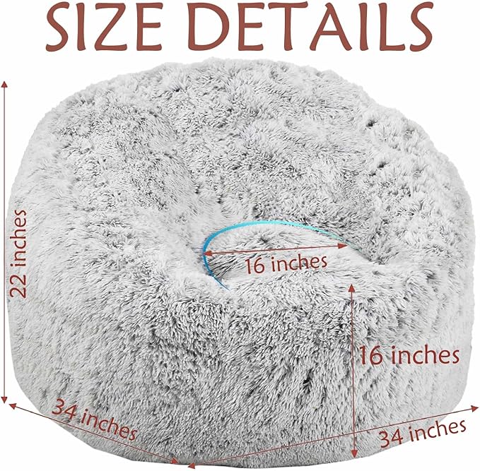 Plush Faux Fur Bean Bag Chairs