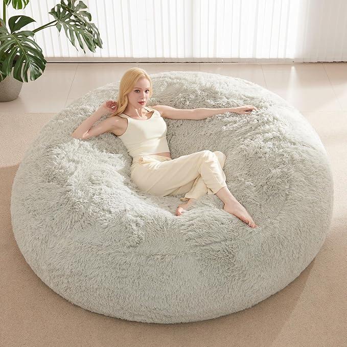 Faux Fur Washable Bean Bag Chair Cover(No Filler) for Textile Plush Toys