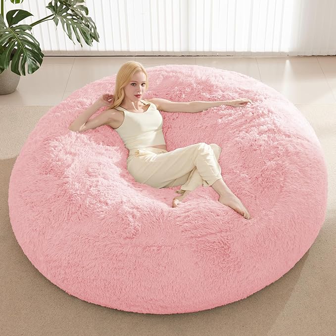 Faux Fur Washable Bean Bag Chair Cover(No Filler) for Textile Plush Toys