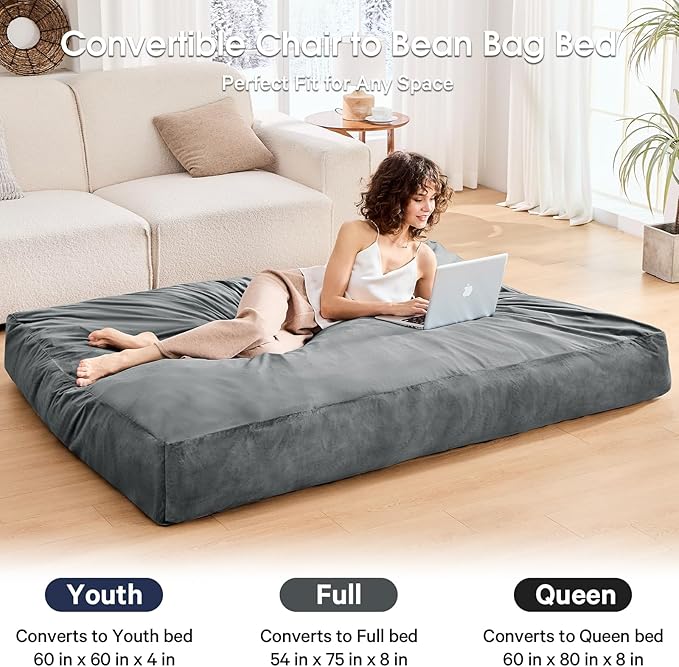 Giant Bean Bag Chair Convertible Bean Bag Bed