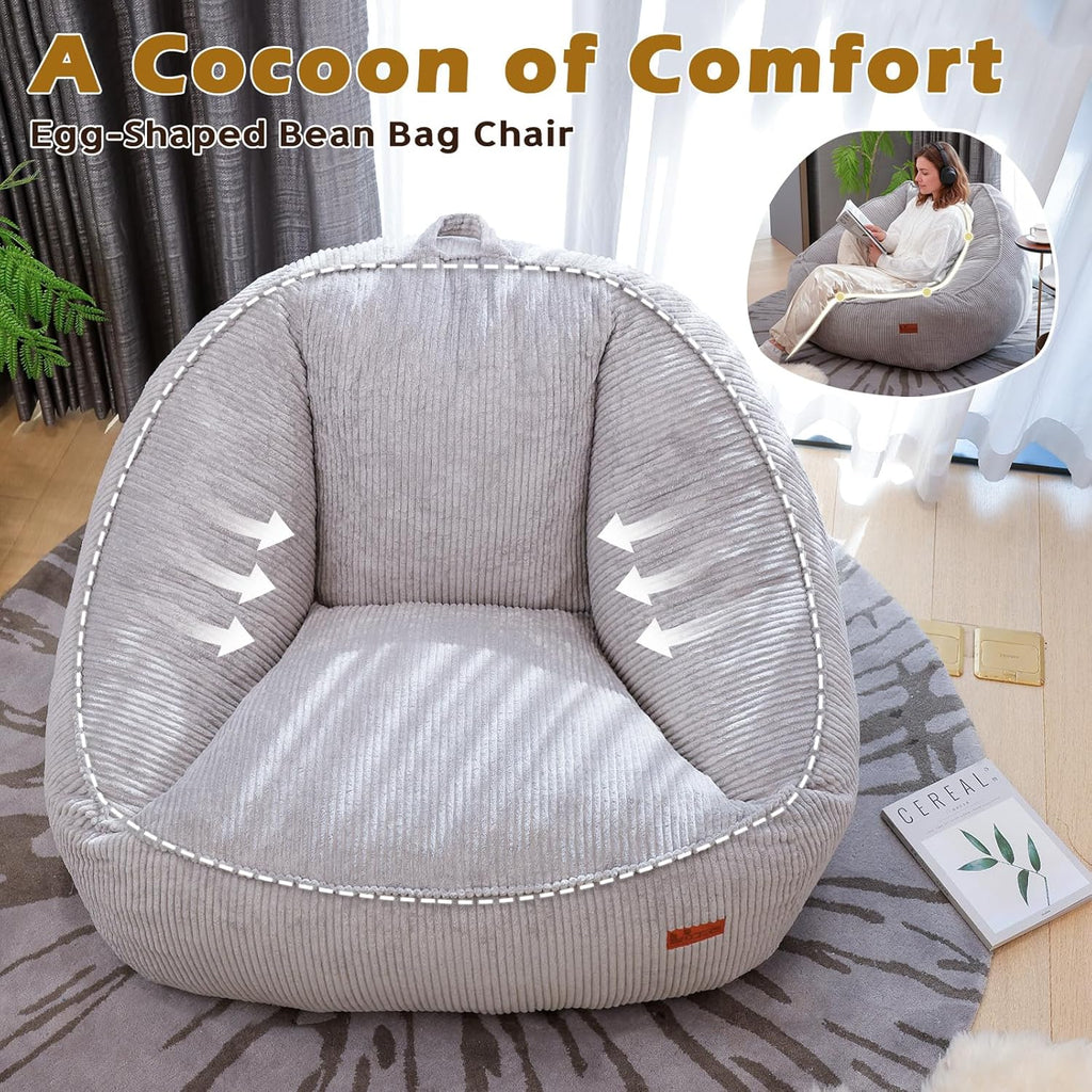 Floor Lazy Sofa for Living Room Gaming & Reading (M-Slate Grey)