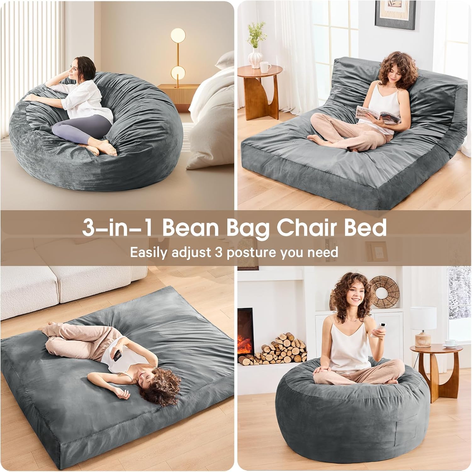 Giant Bean Bag Chair Convertible Bean Bag Bed