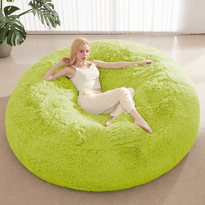 Faux Fur Washable Bean Bag Chair Cover(No Filler) for Textile Plush Toys